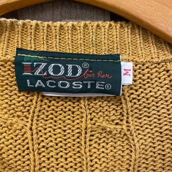 Vintage Izod Lacoste Croc Cable Knit Crewneck Sweater - Picture 4 of 9
